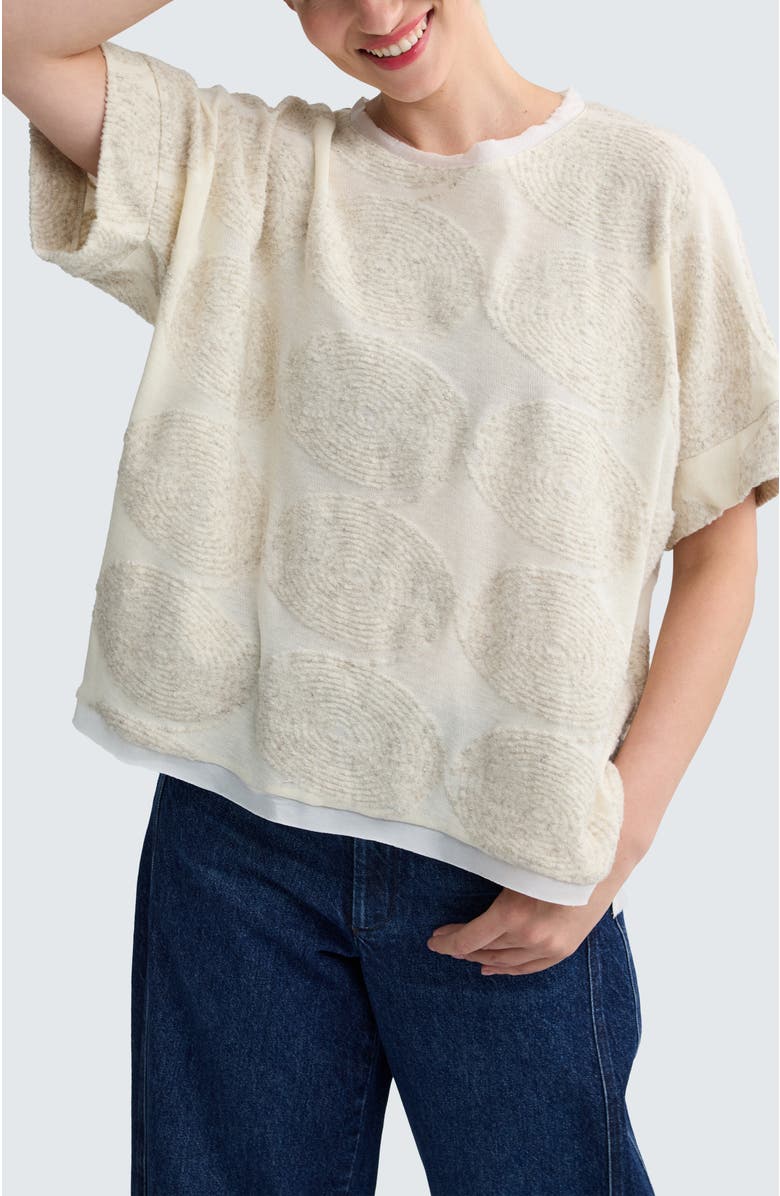 LUUKAA Blair Textured Hemp & Cotton Blouse, Alternate, color, Nature