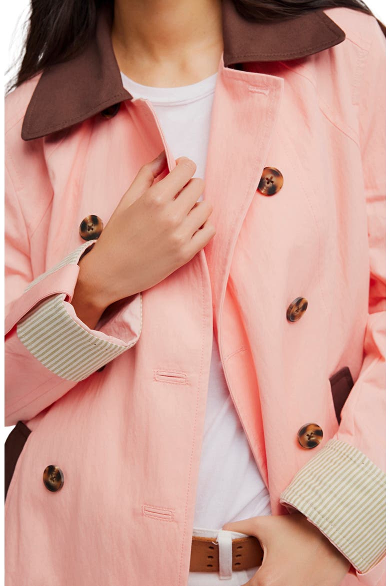 Riley Cotton Canvas Coat, Alternate, color, CORAL