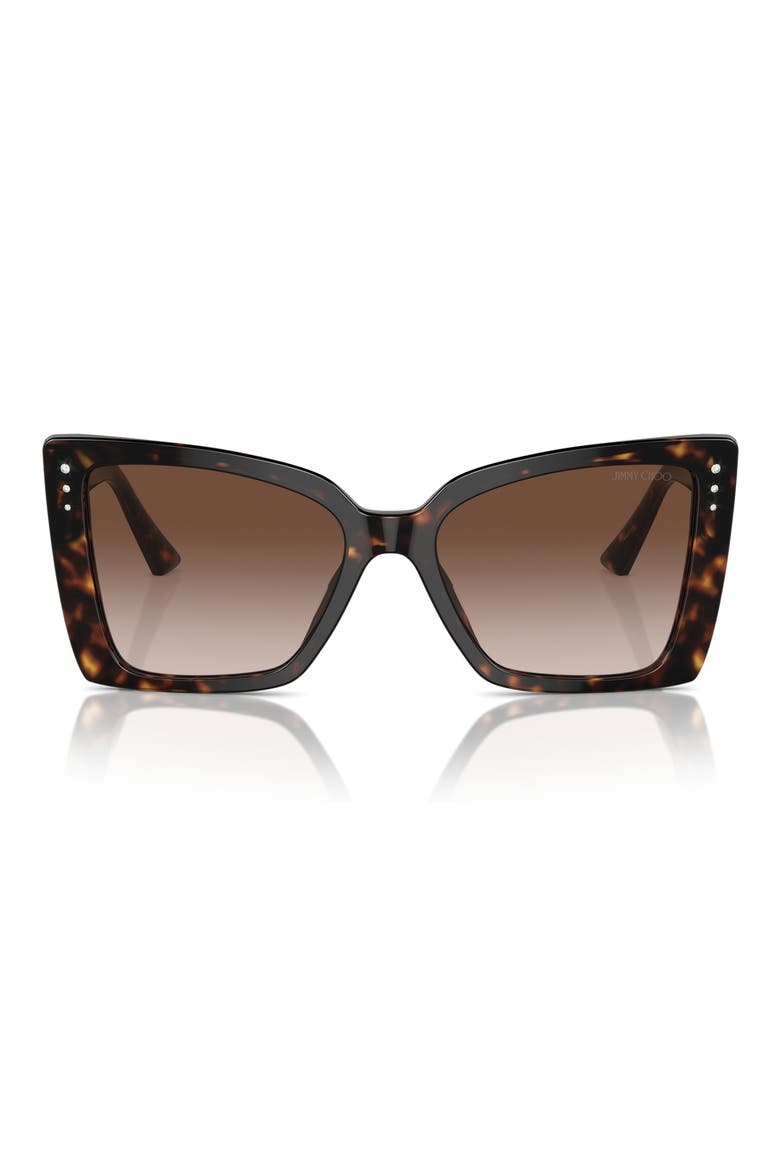 54mm Butterfly Sunglasses, Main, color, HAVANA / GRADIENT BROWN