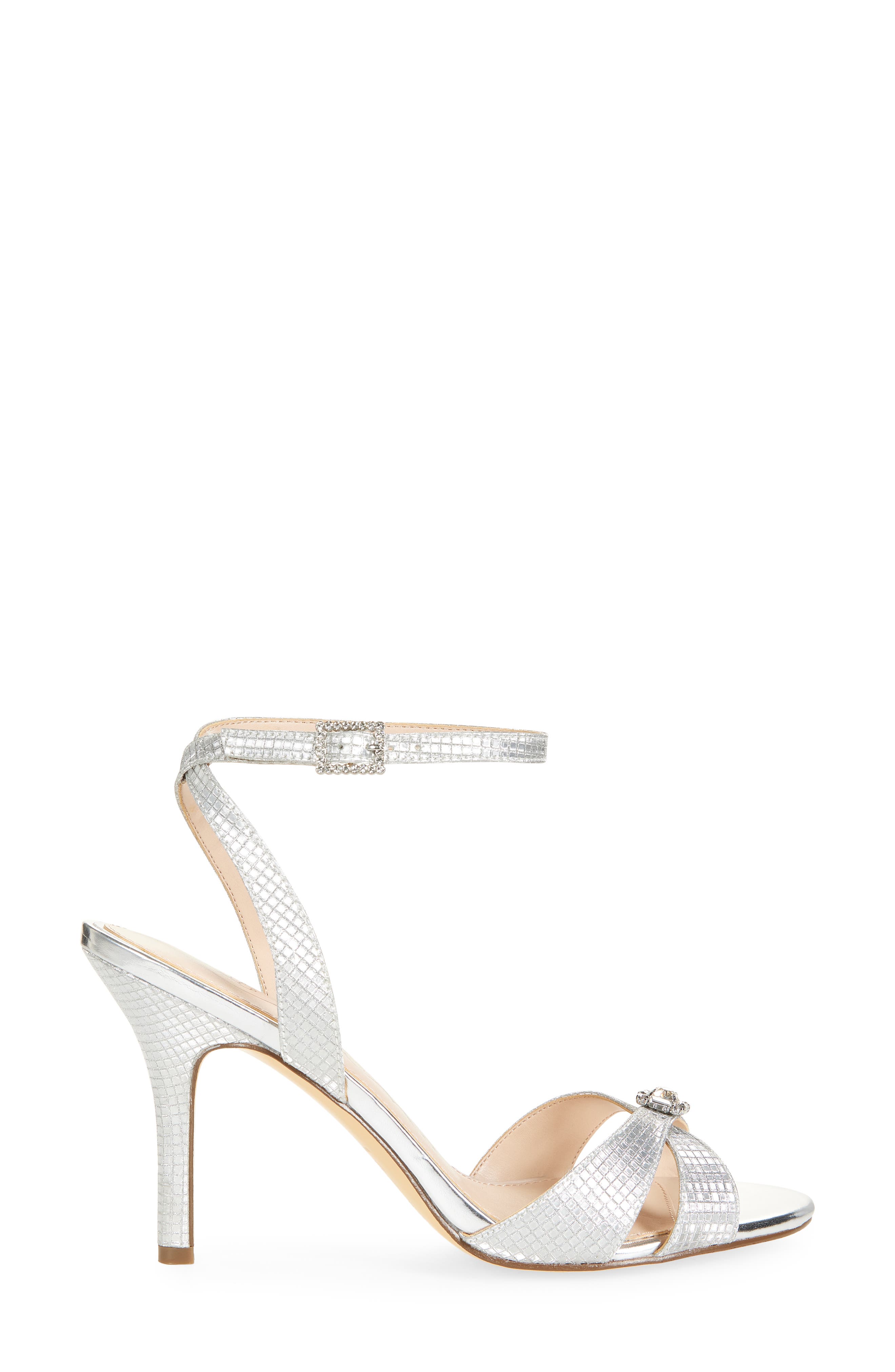 Nina Vinka Crystal Embellished Sandal, Alternate, color, Silver