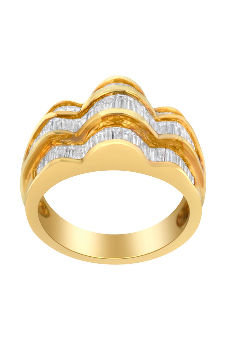 14KT Yellow Gold 1 1/4 cttw Diamond Multi-Row Band Ring, Alternate, color, Yellow