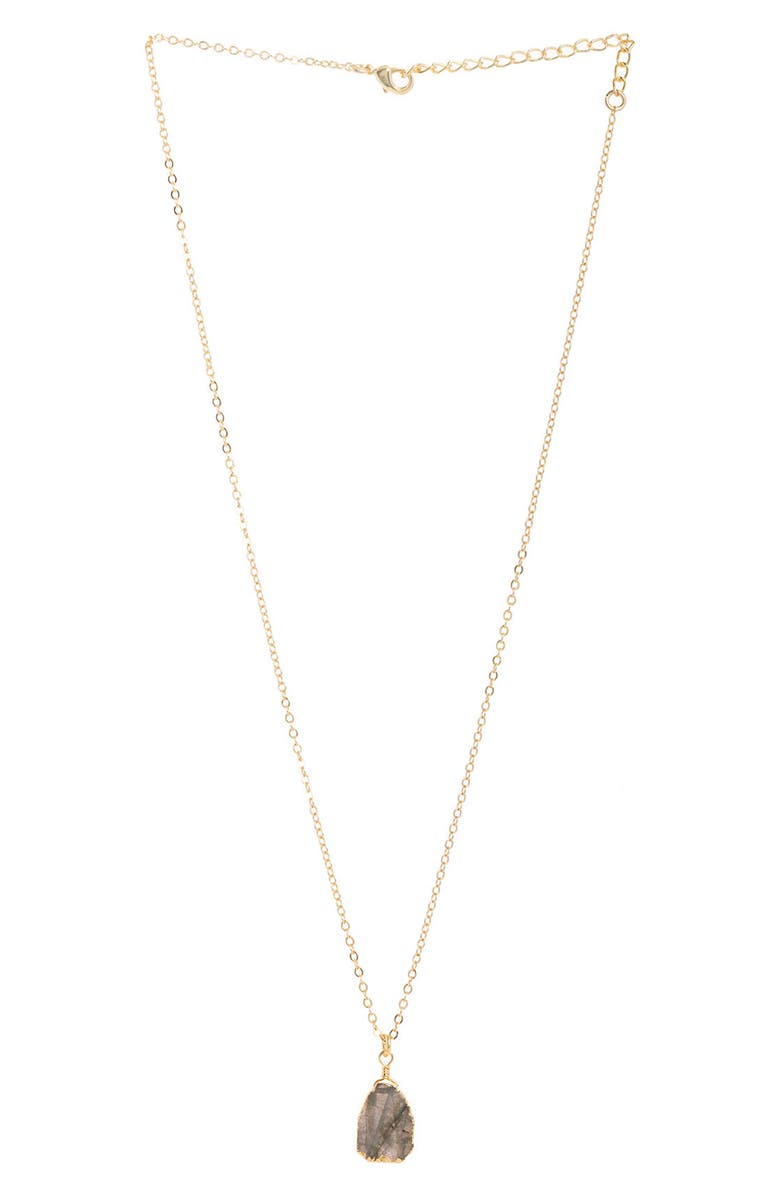 SAACHI Labradorite Stone Earrings & Necklace Set, Alternate, color, Gold Multi