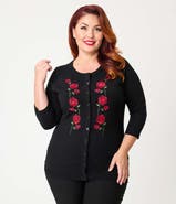 Unique Vintage Plus Size Bookworm Cardigan