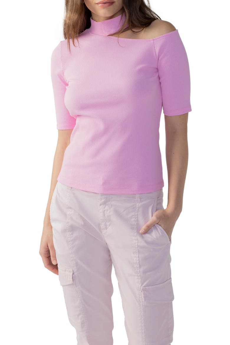 Half My Heart Cutout Turtleneck Knit Top, Alternate, color, PINK NO3