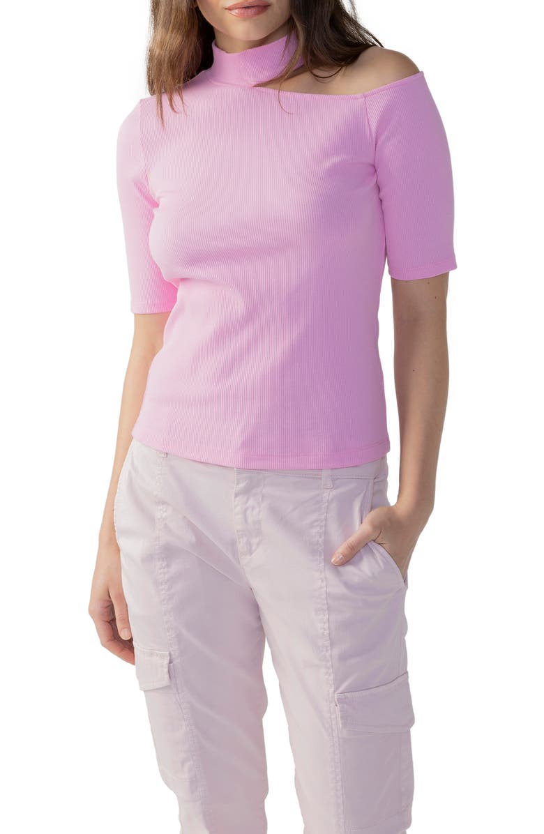 Sanctuary Half My Heart Cutout Turtleneck Knit Top, Alternate, color,