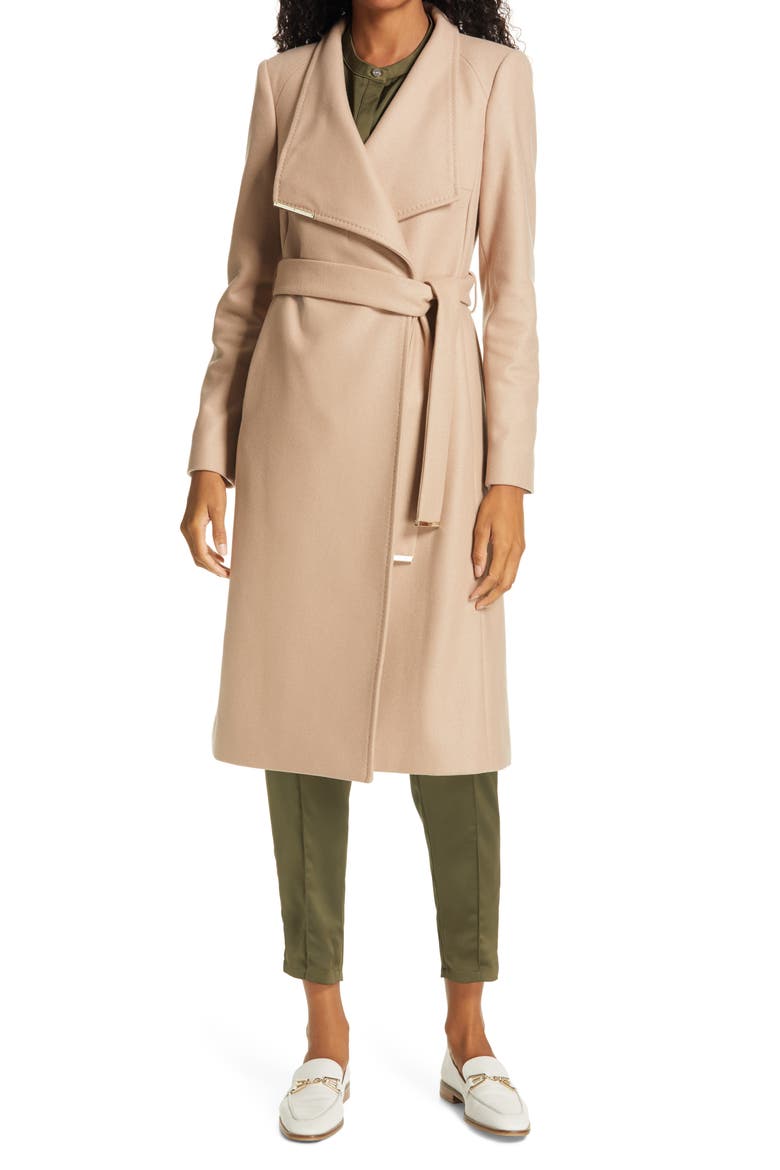 Rose Wool & Cashmere Blend Wrap Coat, Main, color, CAMEL