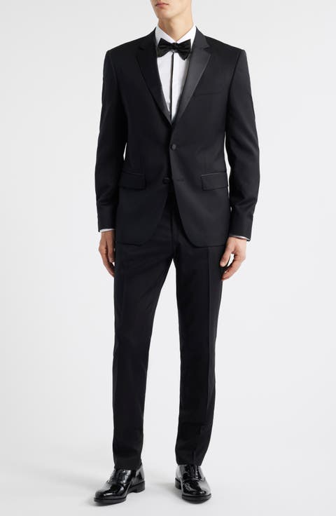 Huge Slim Fit Black Wool Tuxedo