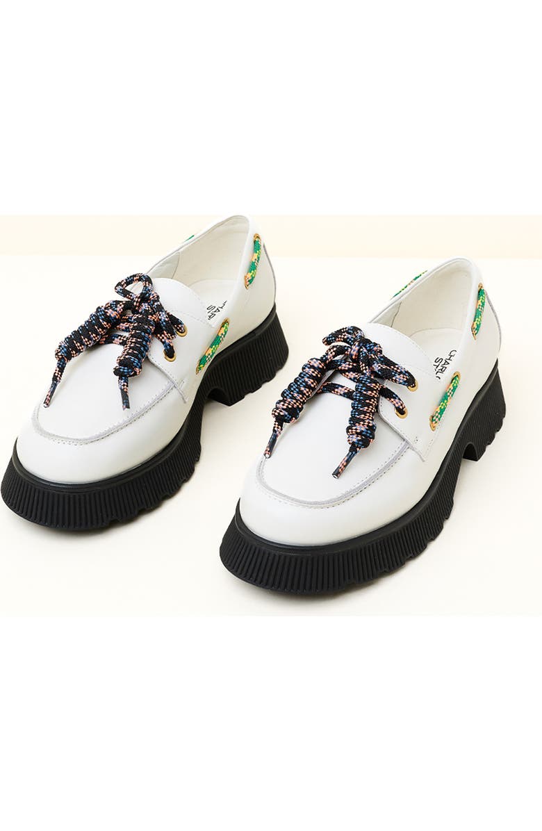 Charlotte Stone Cybil Platform Lug Sole Boat Shoe, Main, color,