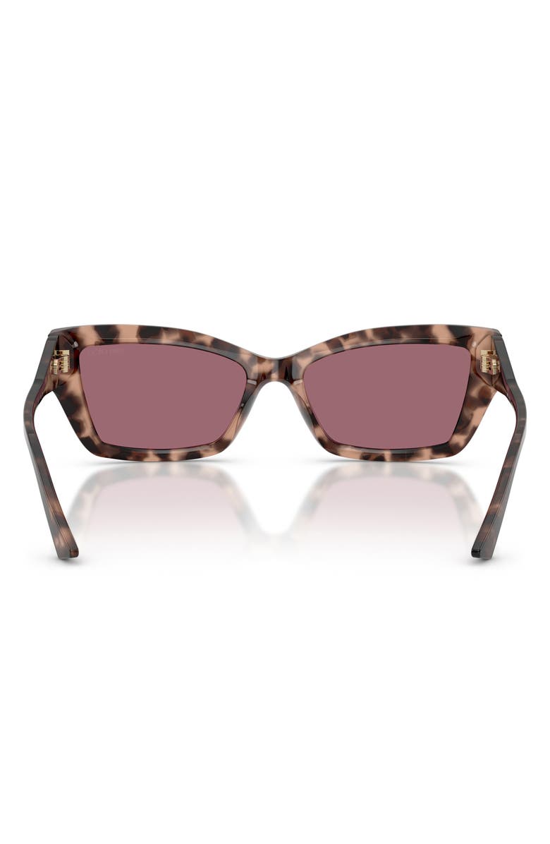 Jimmy Choo 55mm Cat Eye Sunglasses, Alternate, color, Pink Havana / Violet