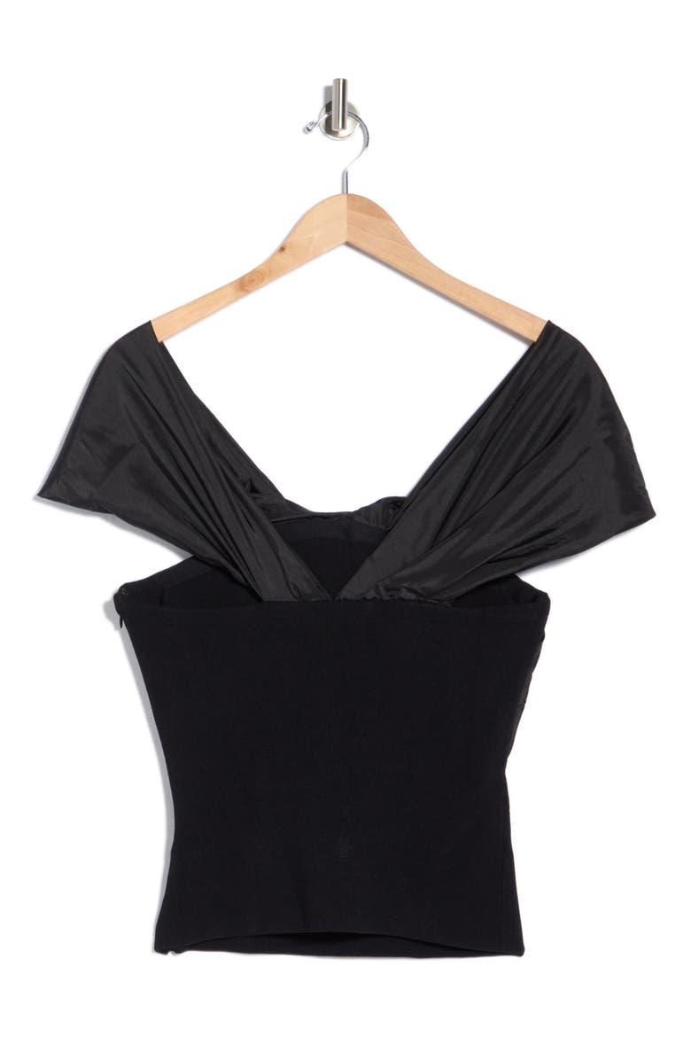 Celiana Mixed Media Top, Alternate, color, BLACK