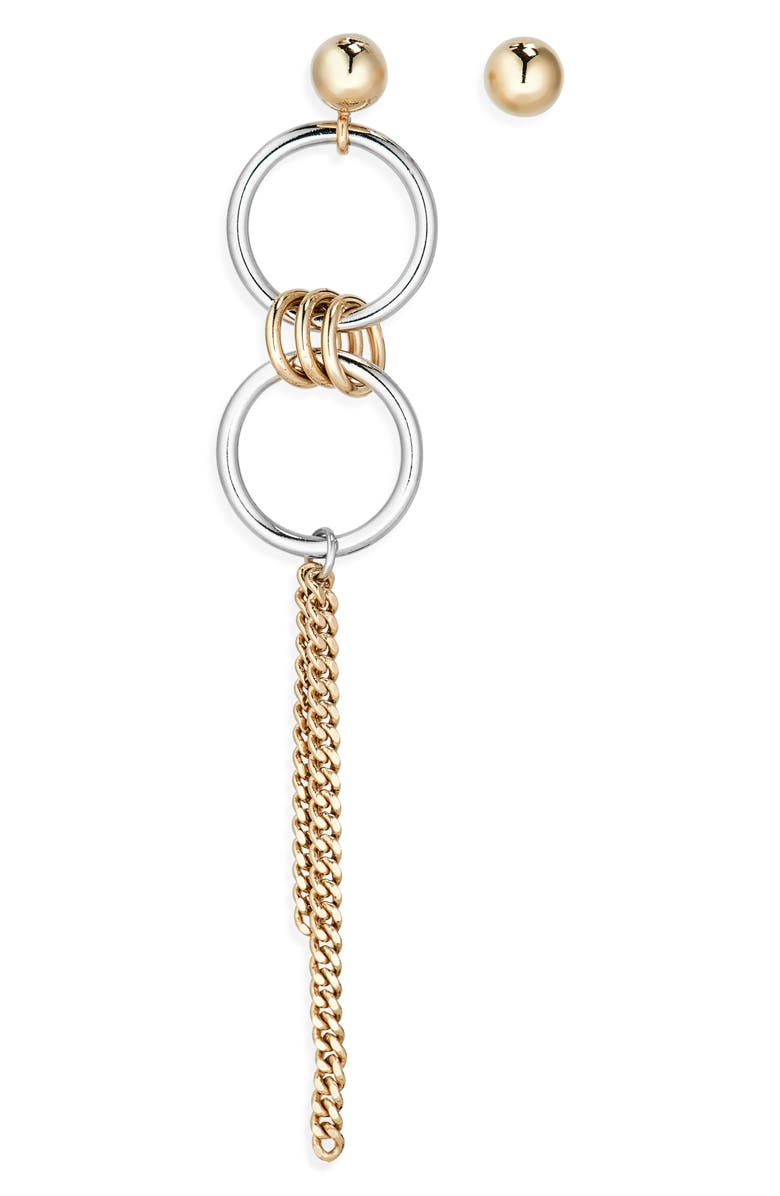 Justine Clenquet Amy Mismatched Earrings, Main, color, Gold N Palladium