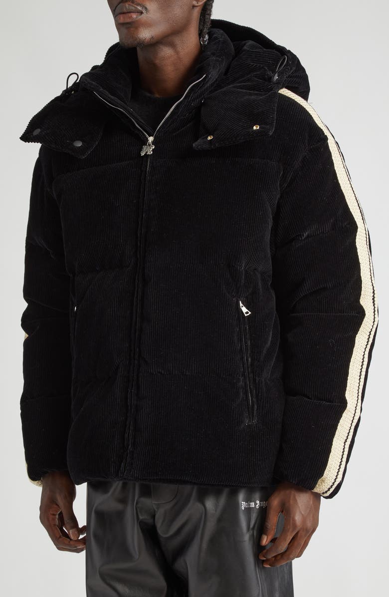 Palm Angels Down Puffer Track Jacket with Removable Hood, Alternate, color,