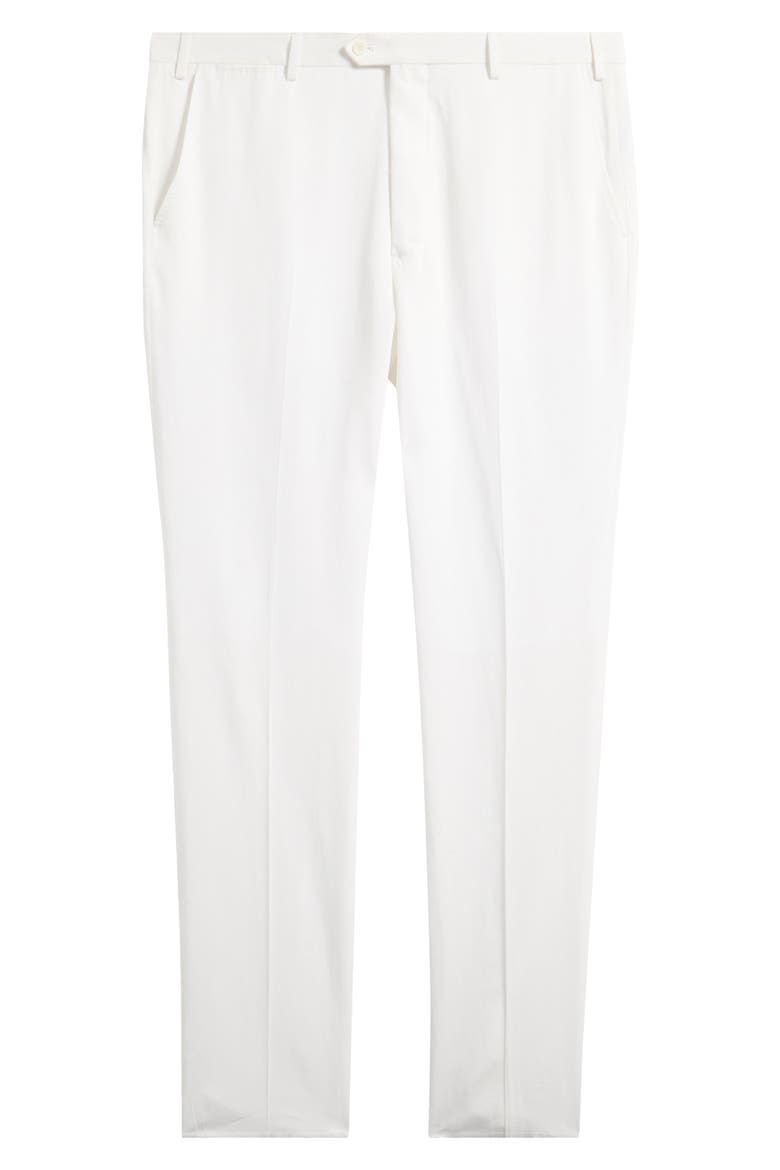 White Flat Front Suit Pants, Main, color, SOLID WHITE