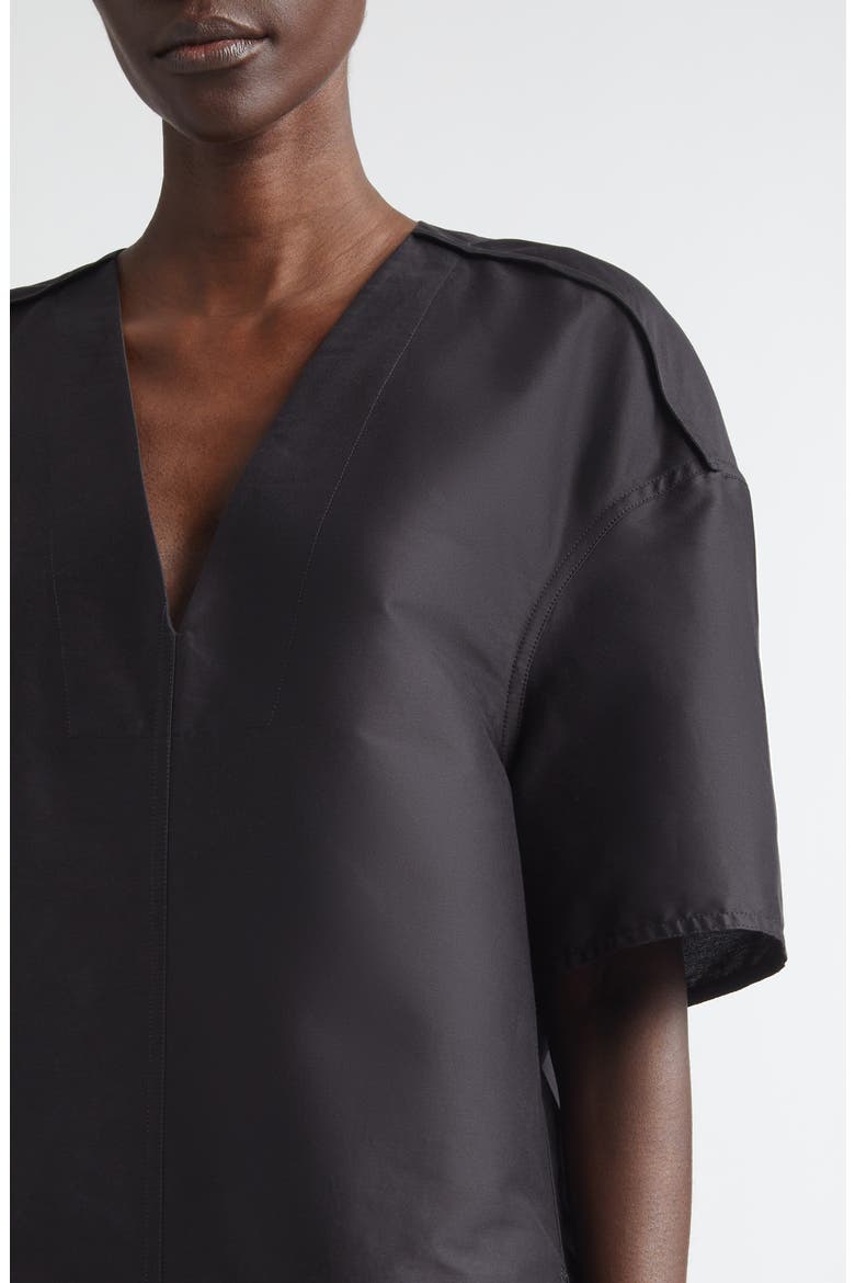 Island Oversize Cotton & Silk Sateen Top, Alternate, color, BLACK