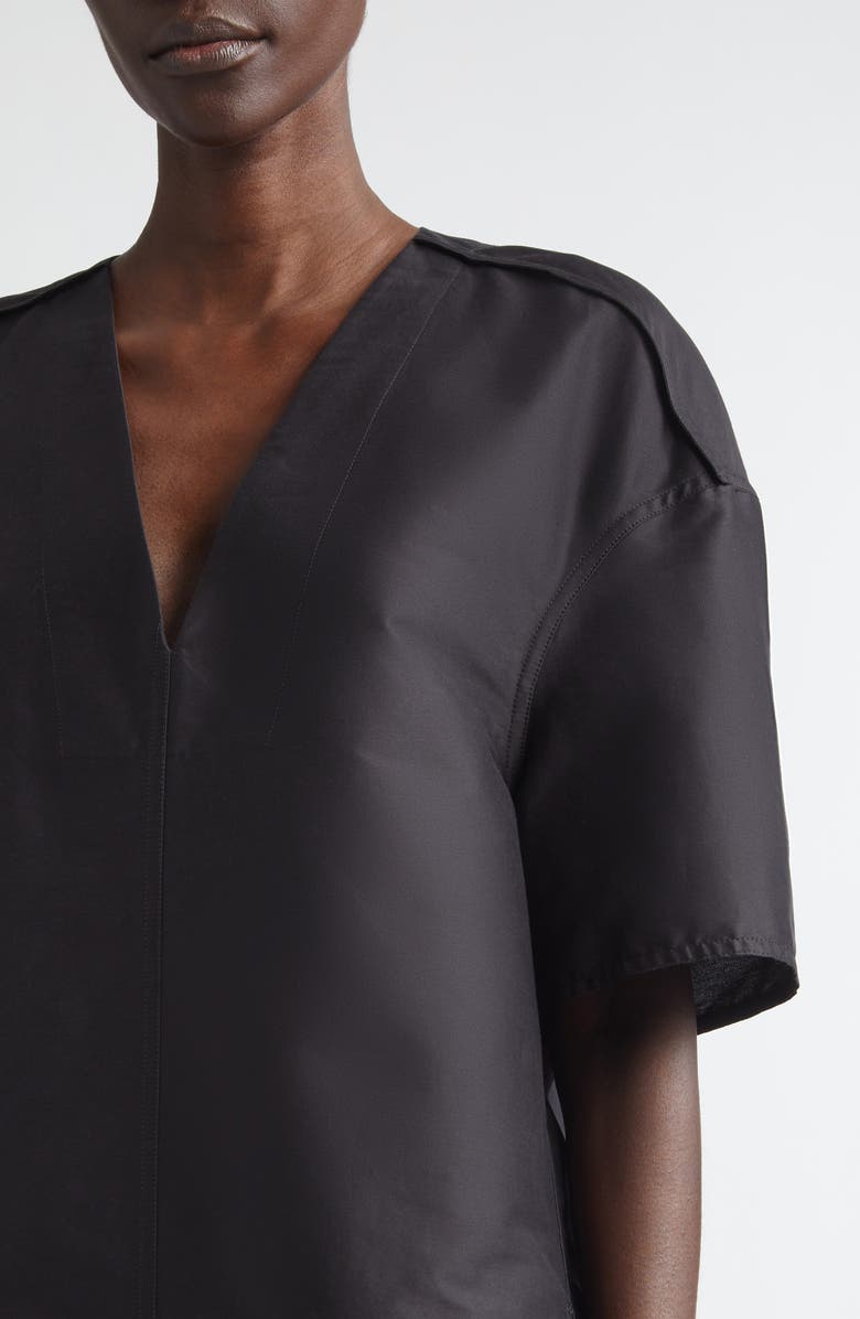 Rick Owens Island Oversize Cotton & Silk Sateen Top, Alternate, color, Black