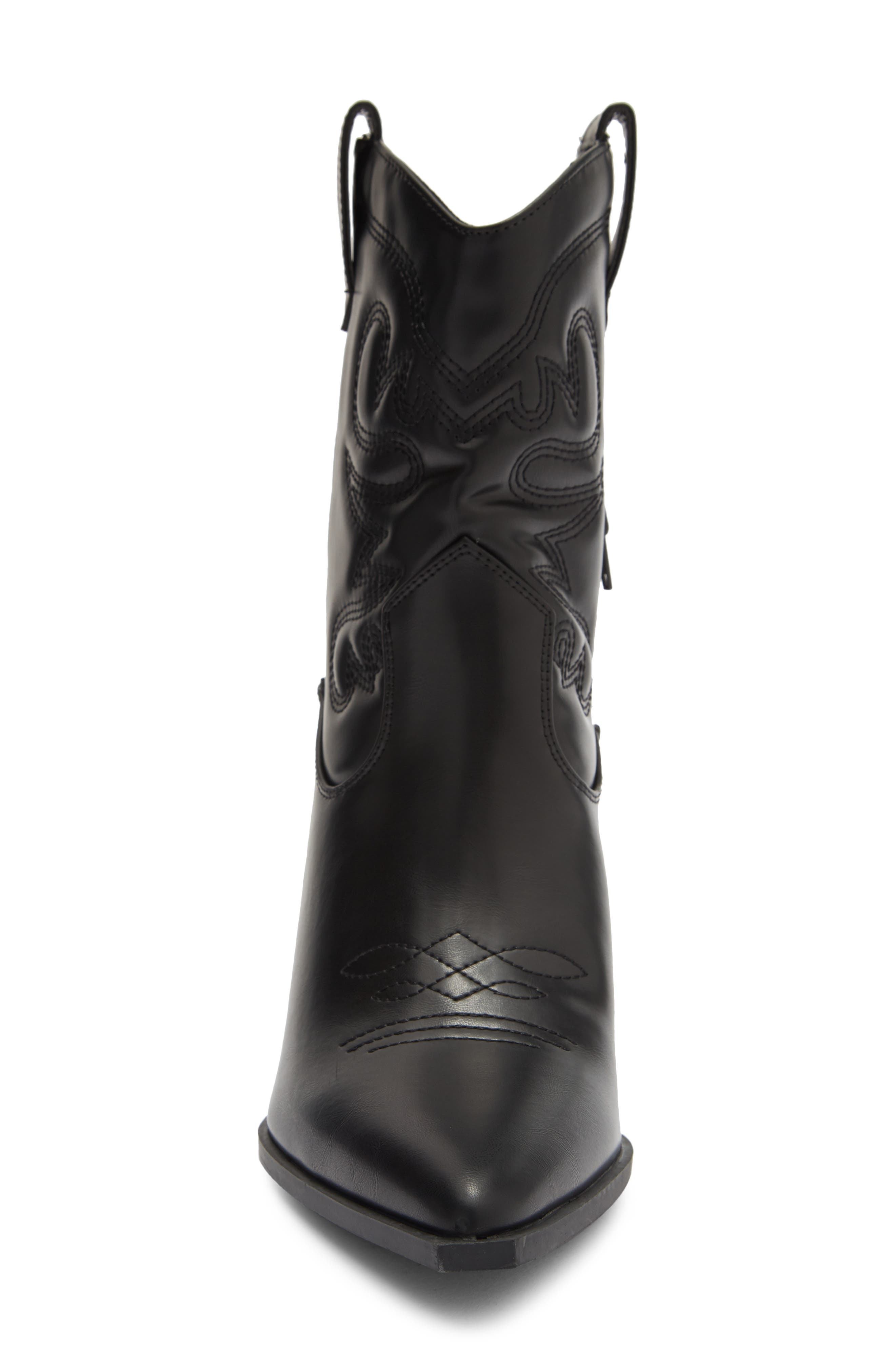 Dakota Faux Leather Western Boot, Alternate, color, BLACK