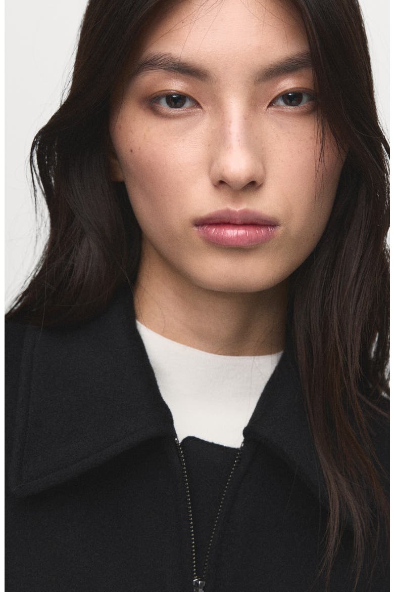 Wool Blend Crop Jacket, Alternate, color, BLACK