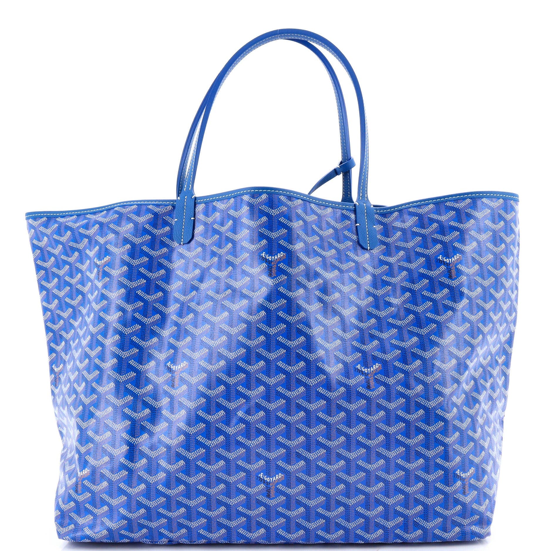 Pre-Owned Goyard Saint Louis Tote Coated Canvas GM, Main, color, Blue