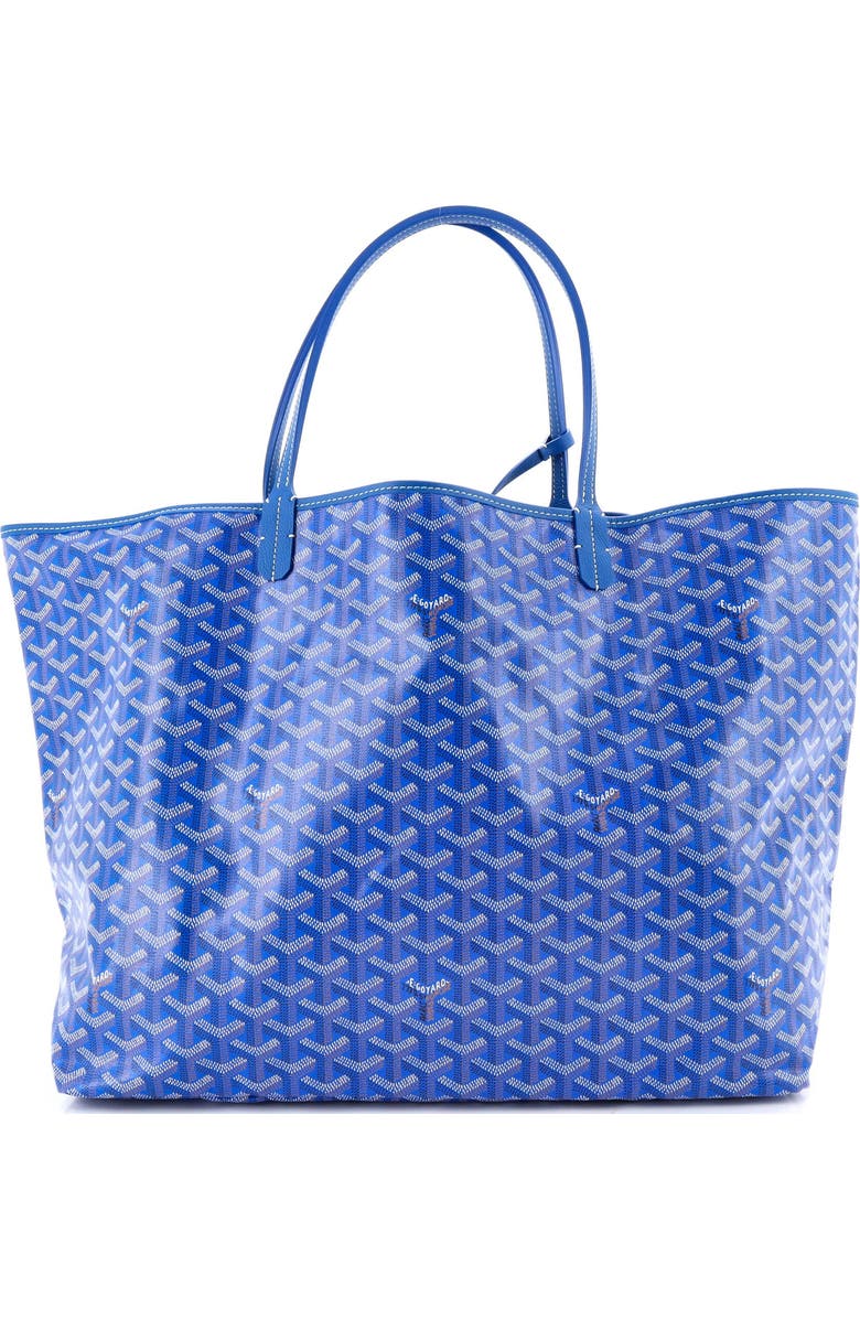 Pre-Owned Goyard Saint Louis Tote Coated Canvas GM, Main, color, Blue