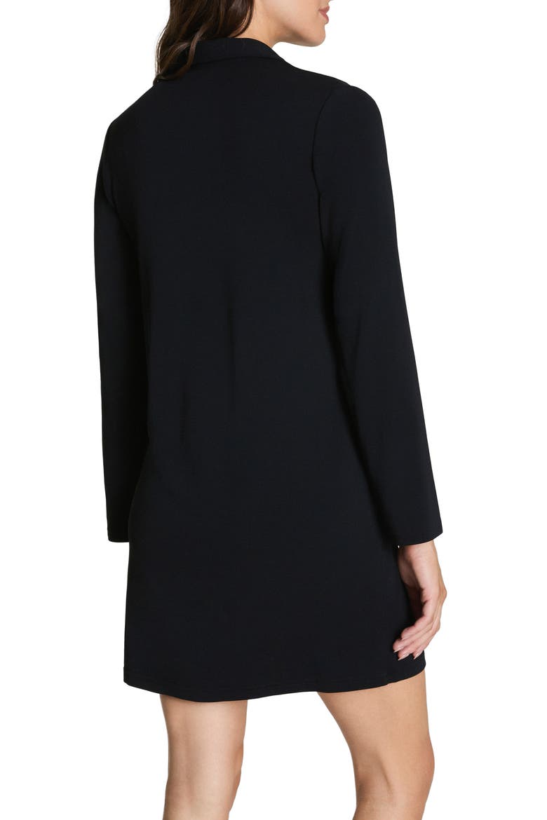 Long Sleeve Sleek Jersey Mini Shirtdress, Alternate, color, CLASSIC BLACK