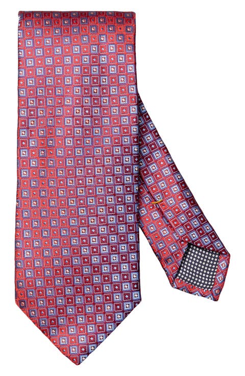 Geometric Jacquard Silk Tie