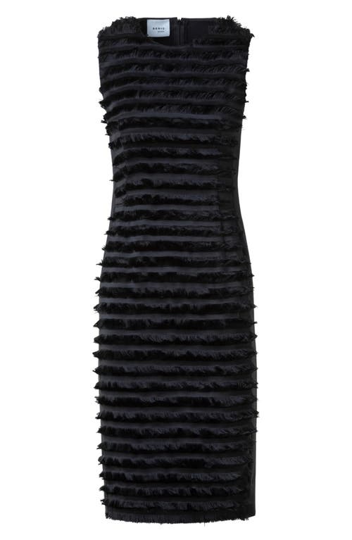 Akris Punto Fringe Stripe Sleeveless Dress In Black