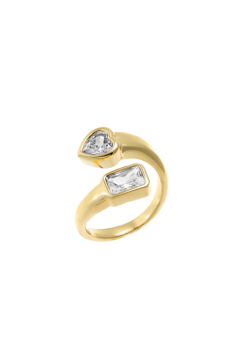 BY ADINA EDEN Colored Double Shape Crossover Ring, Main, color, Gold