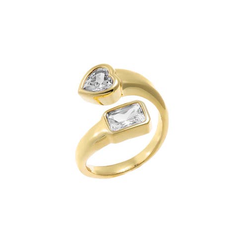 Colored Double Shape Crossover Ring