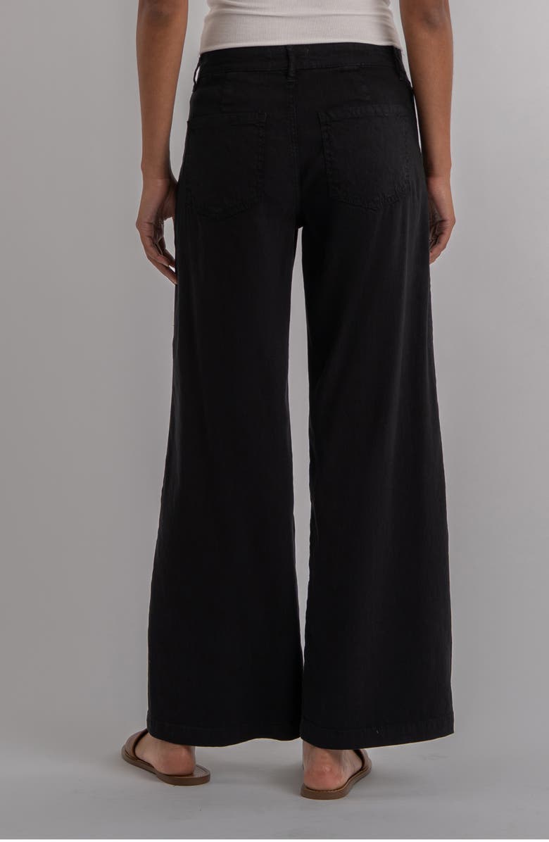 KUT from the Kloth Meg Patch Pocket High Waist Wide Leg Linen Blend Pants, Alternate, color, Black