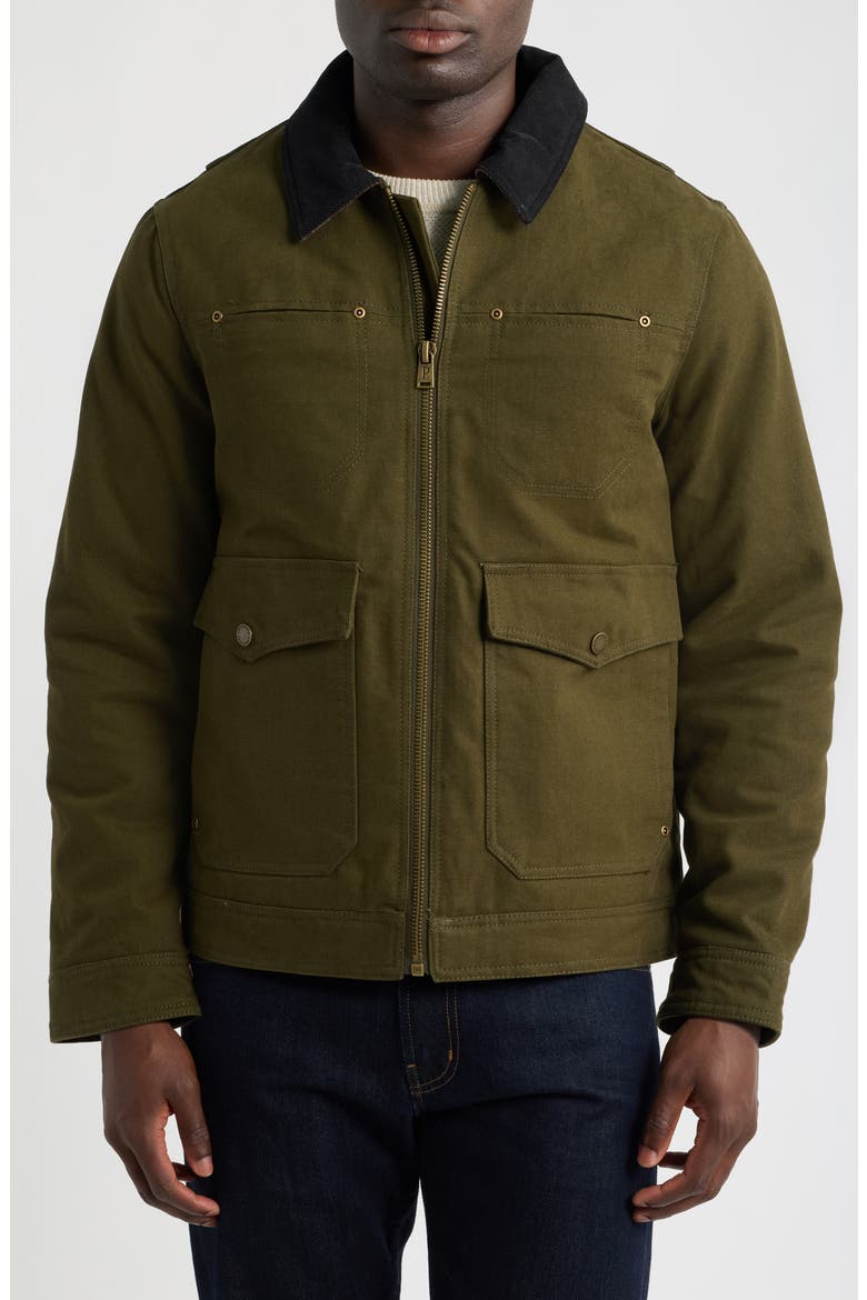 Carson City Cotton Canvas Ranch Jacket, Alternate, color, DARK OLIVE