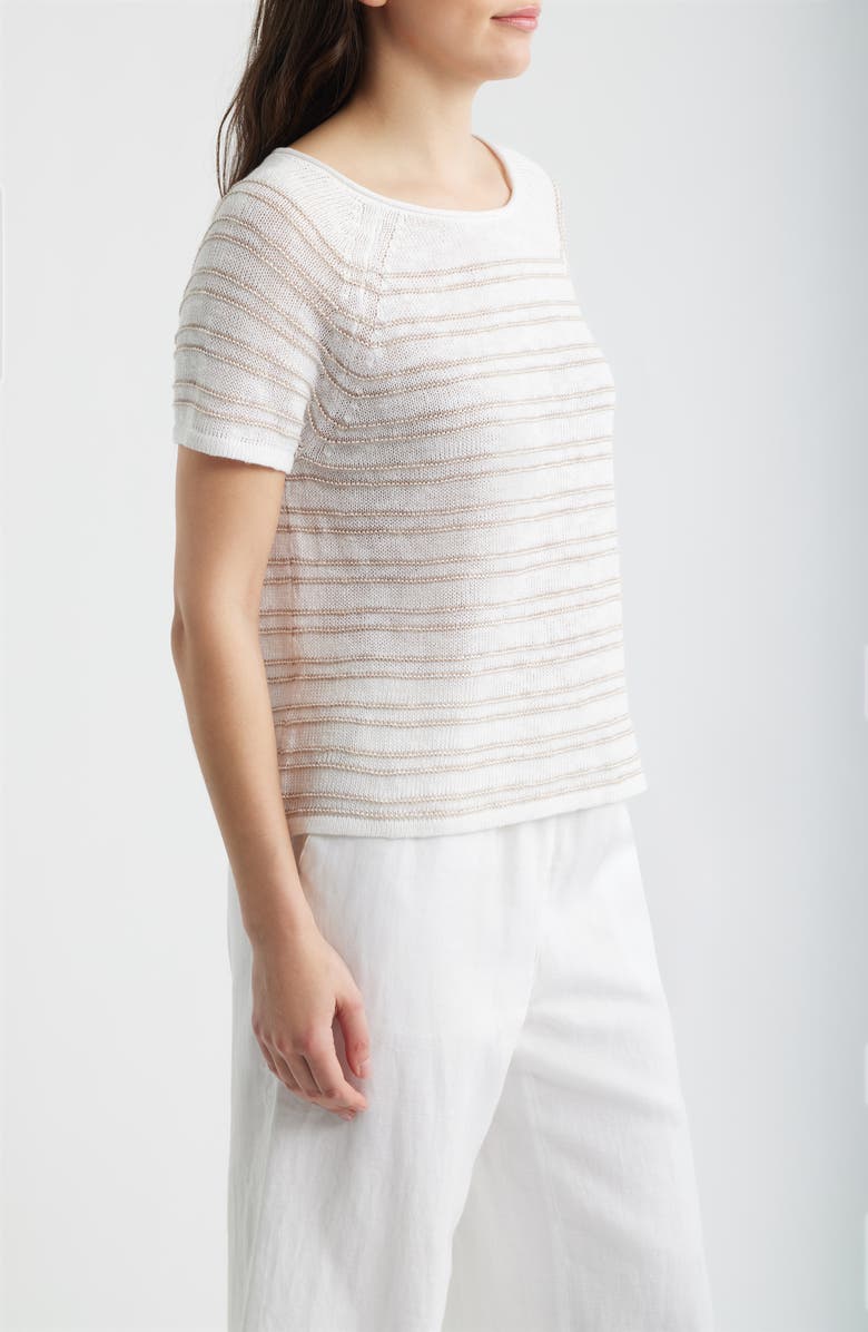 Eileen Fisher Open Stitch Organic Linen Blend Sweater, Alternate, color, 