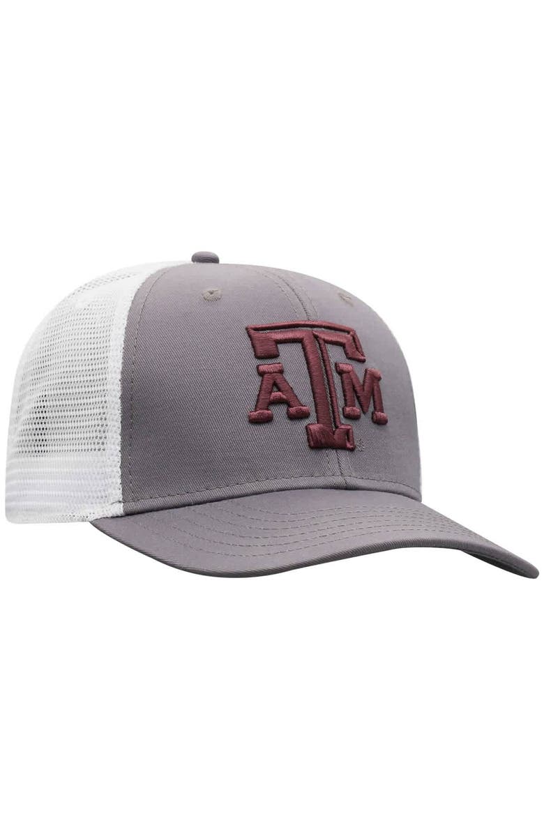 TOP OF THE WORLD Men's Top of the World  Gray/White Texas A&M Aggies Victory Adjustable Hat, Alternate, color, 