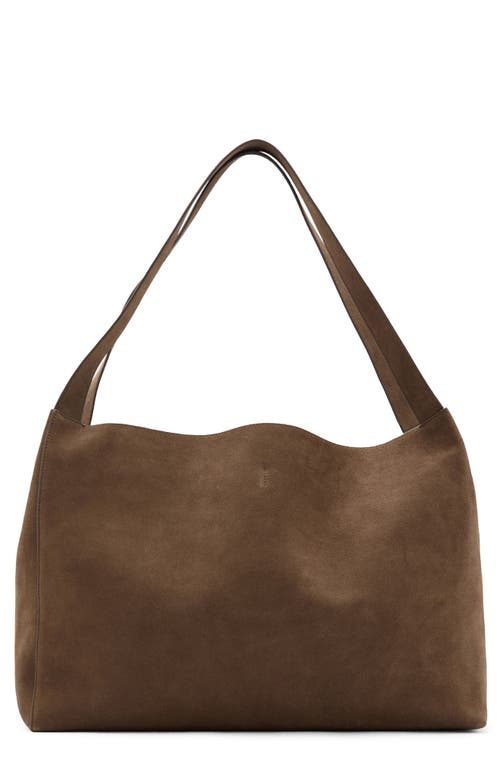Mango Suede Shopper Bag In Brown