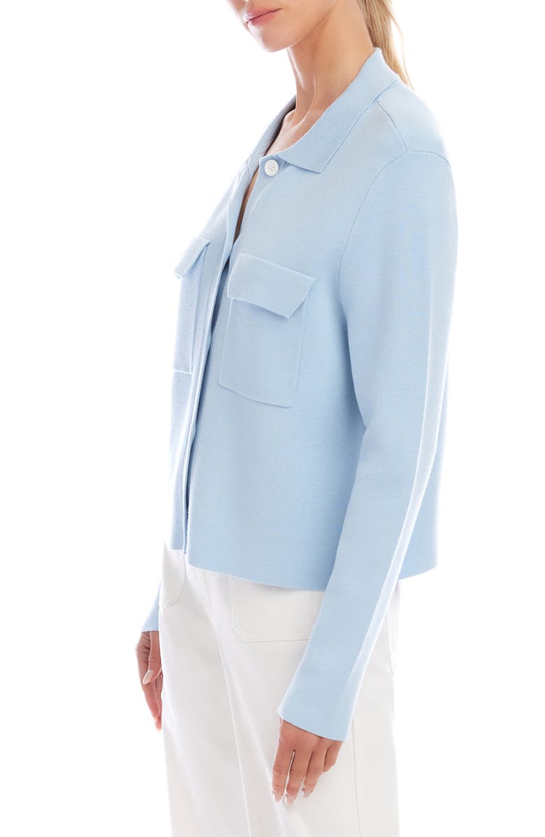 Karen Kane Collared Sweater Jacket, Alternate, color, Blue