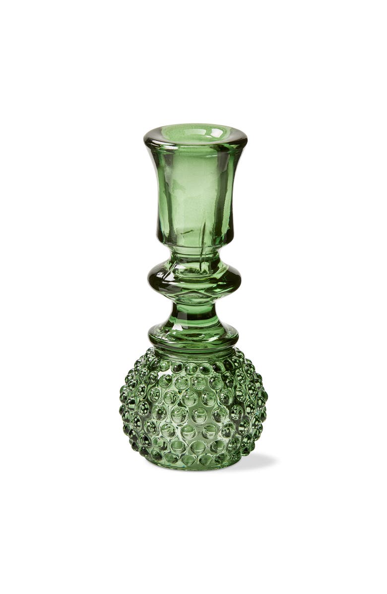 tag Heritage Hobnail Green Glass Taper Candle Holder Decorative, Main, color, Green
