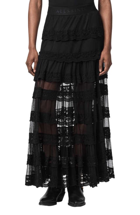Maggie Lace Ruffle Maxi Skirt