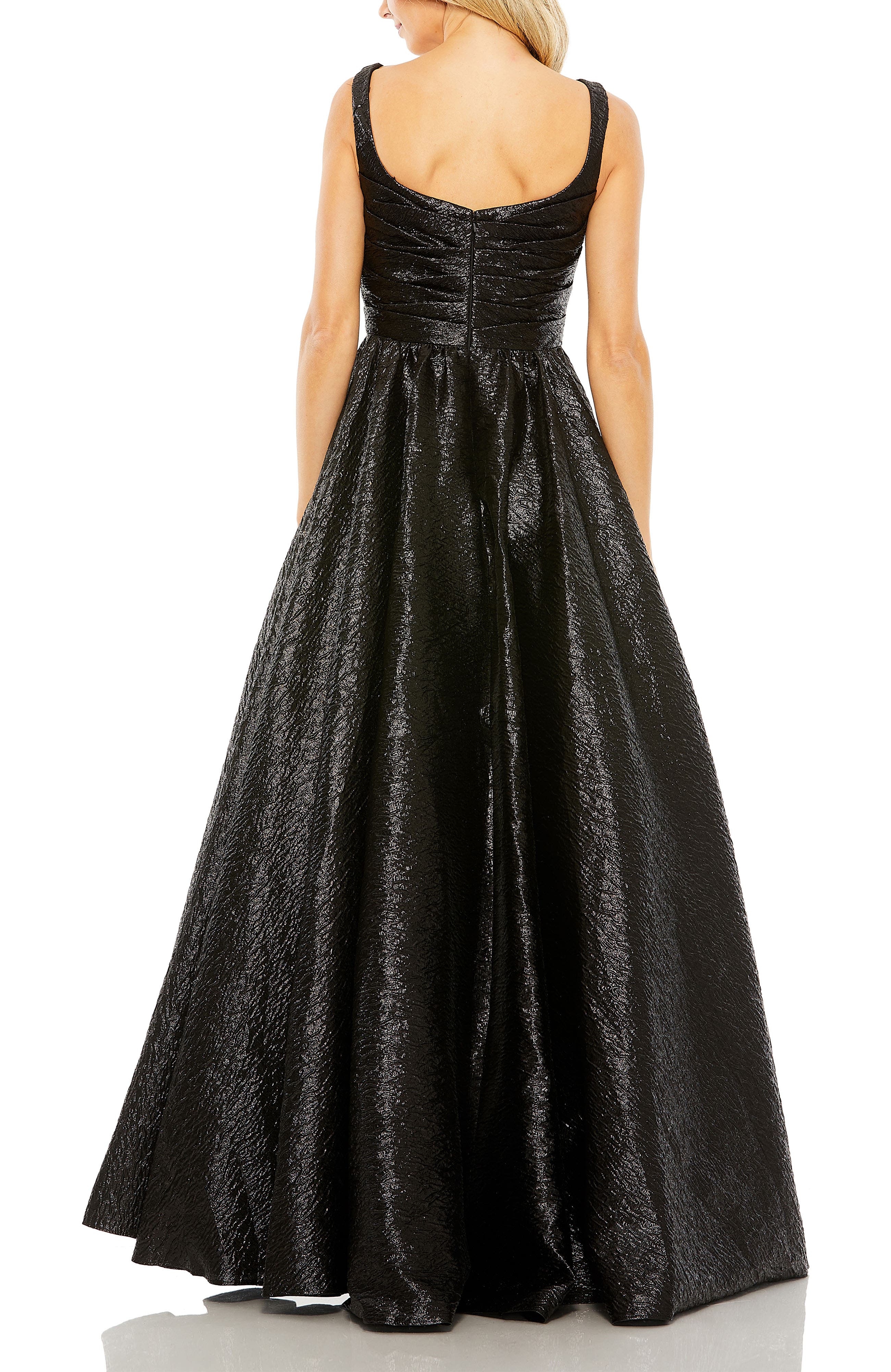 Metallic Pleated Bodice Ballgown - image 2