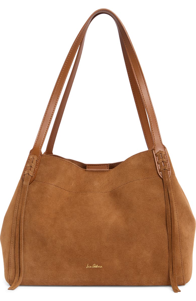 Sam Edelman Hellen Suede Tote Bag, Main, color, Caramel