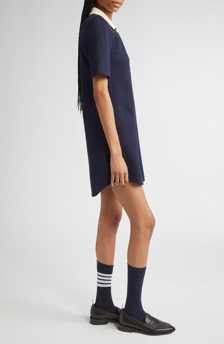 Thom Browne Cotton Polo Minidress, Alternate, color, Navy