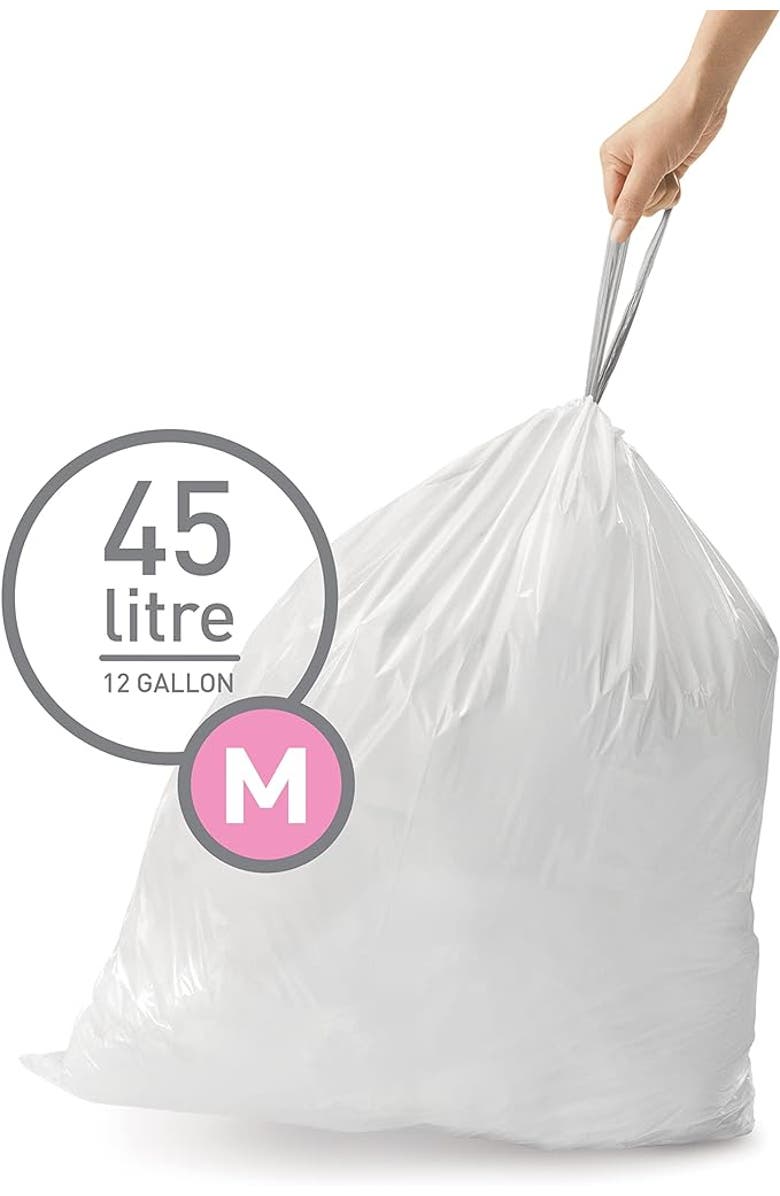 simplehuman Code M Custom Fit Liners with Quick Dispense Packs, Alternate, color, 100 Liners