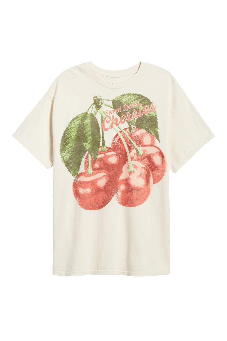 Cherries Cotton Graphic T-Shirt, Alternate, color, NATURAL