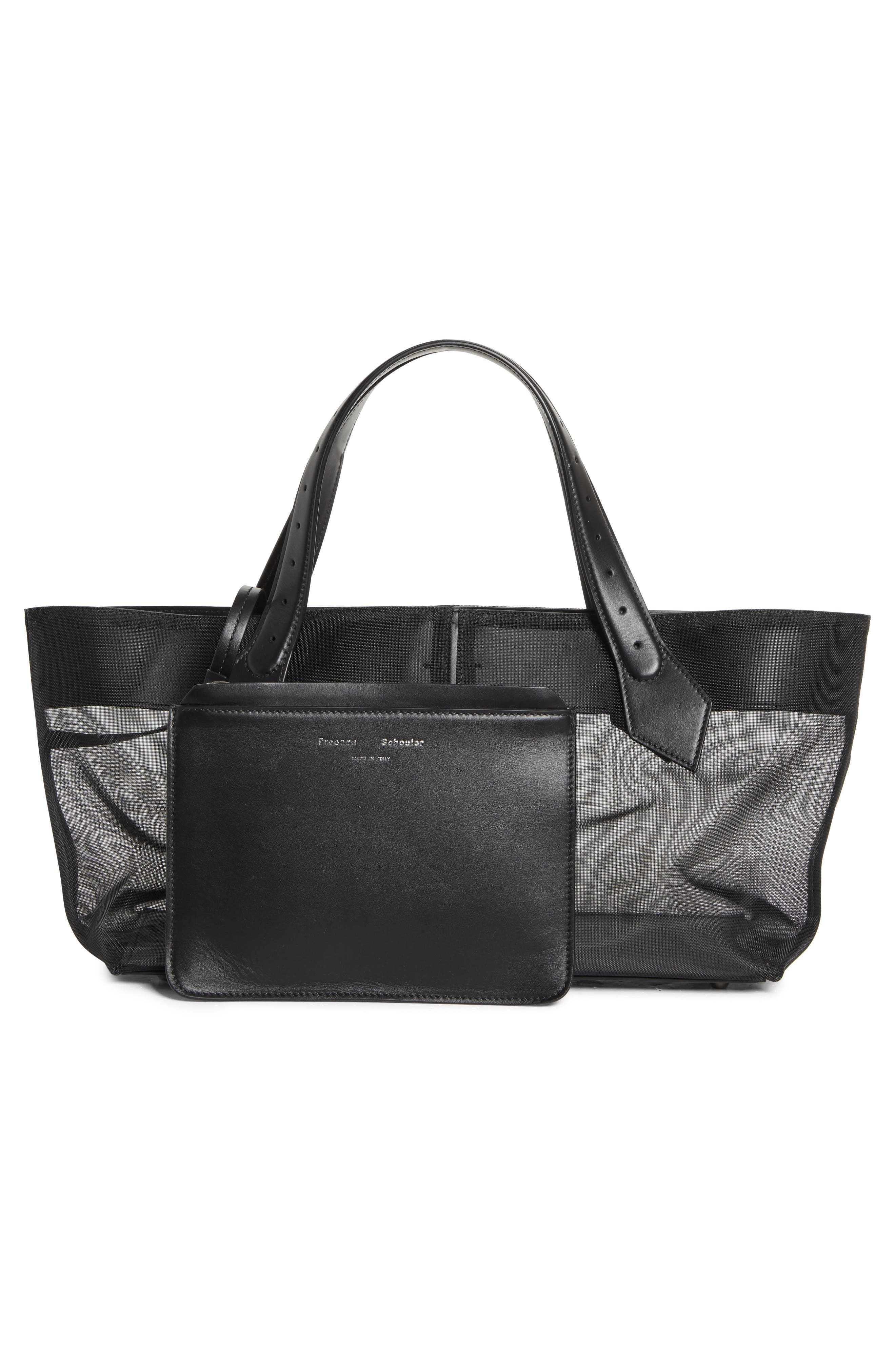 Proenza Schouler Chelsea Mesh East/West Tote, Alternate, color, Black