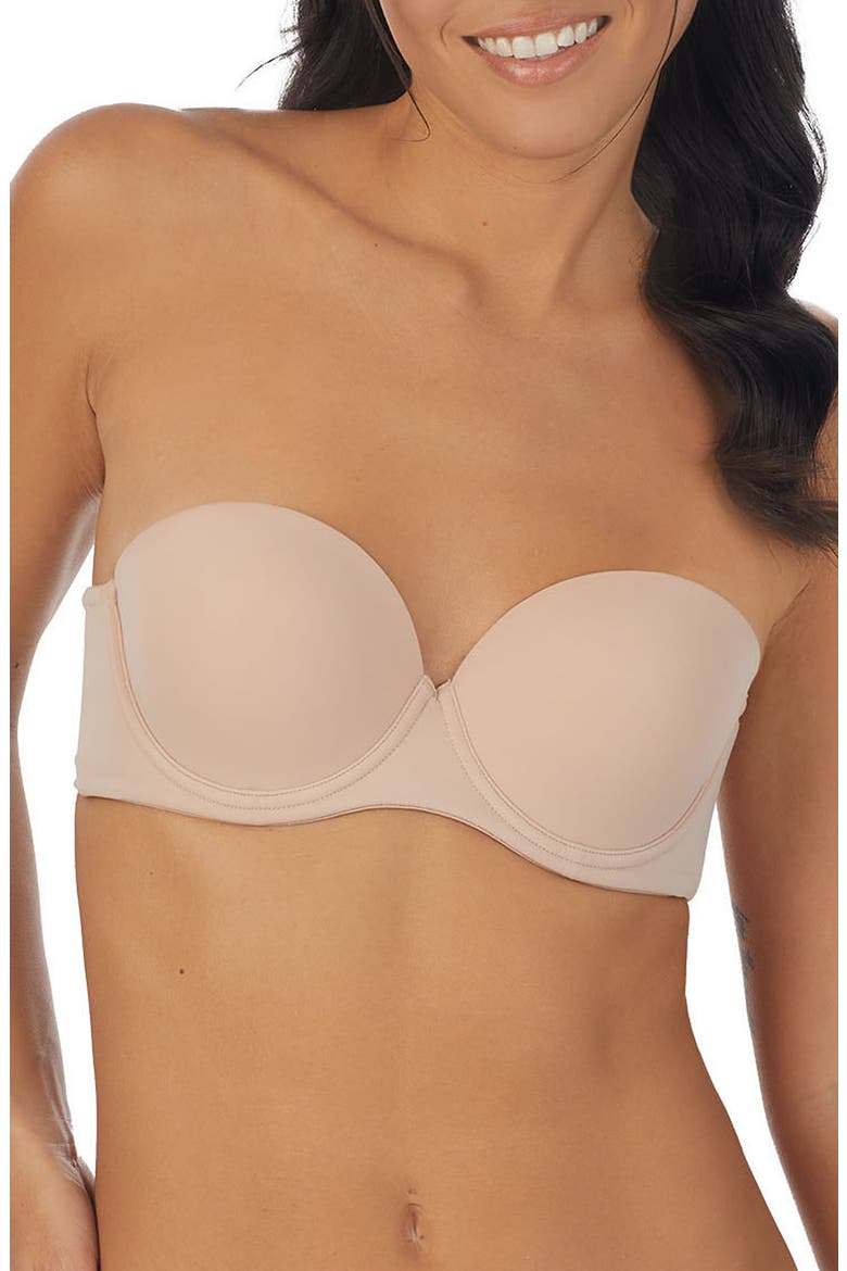 Sleek Micro Underwire Strapless Plunge Bra, Main, color, CHAMPAGNE