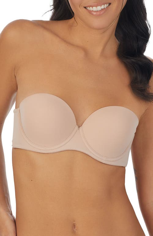 On Gossamer Sleek Micro Underwire Strapless Plunge Bra in Champagne at Nordstrom, Size 34Dd
