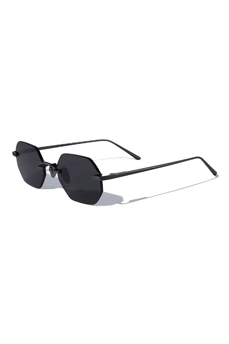 Vonne 51mm Rimless Sunglasses, Alternate, color, Black