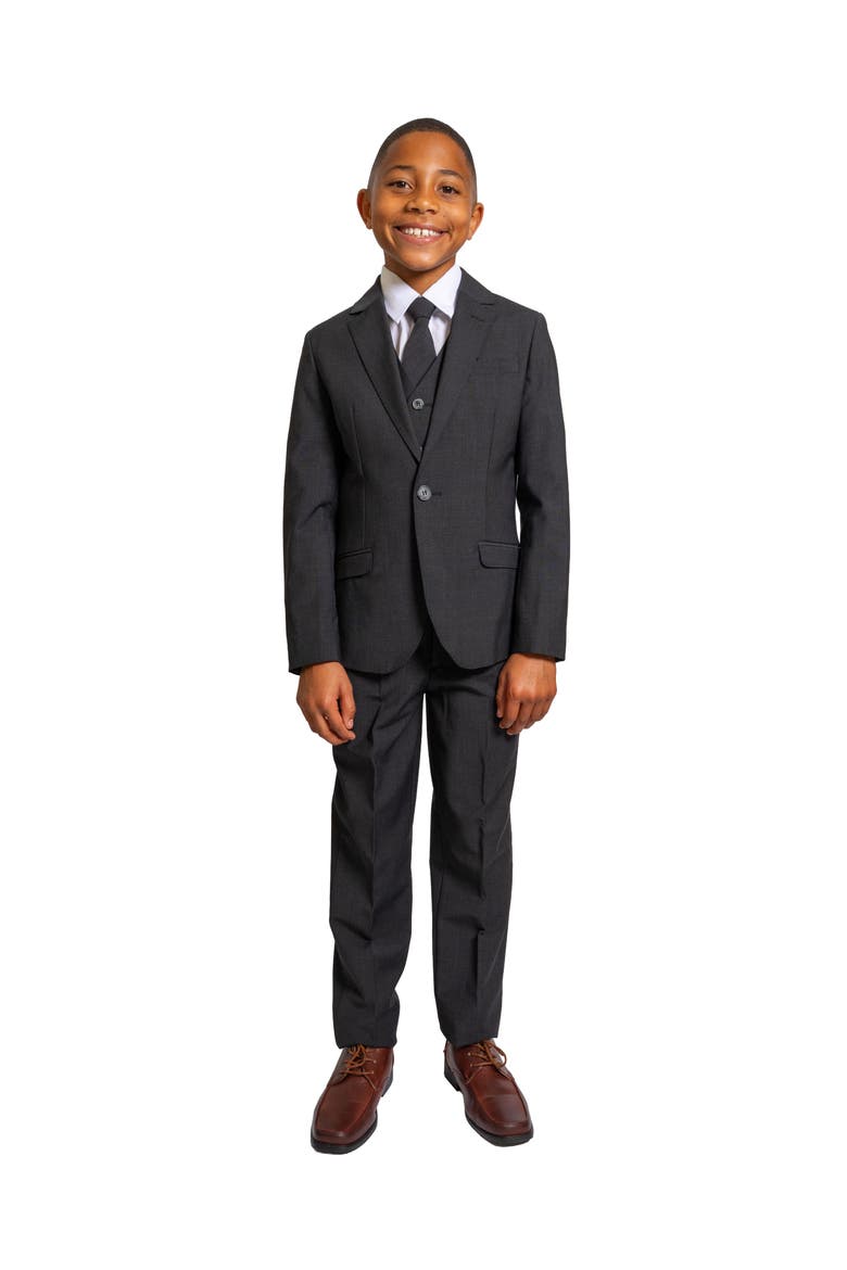 Kids' Luxor 5-Piece Slim Fit Suit, Alternate, color, Kem Charcoal