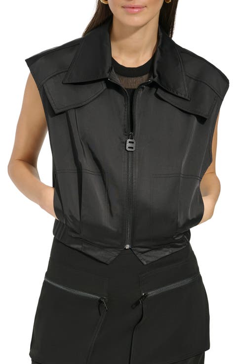 Satin Zip-Up Vest