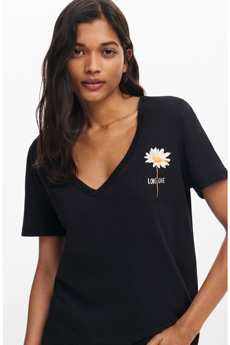 Vini Floral Cotton Graphic T-Shirt, Alternate, color, BLACK