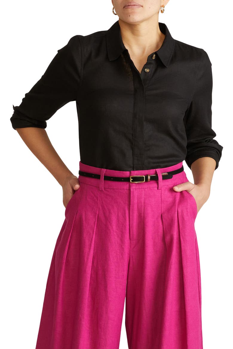 Elbe Stretch Shirt, Main, color, BLACK