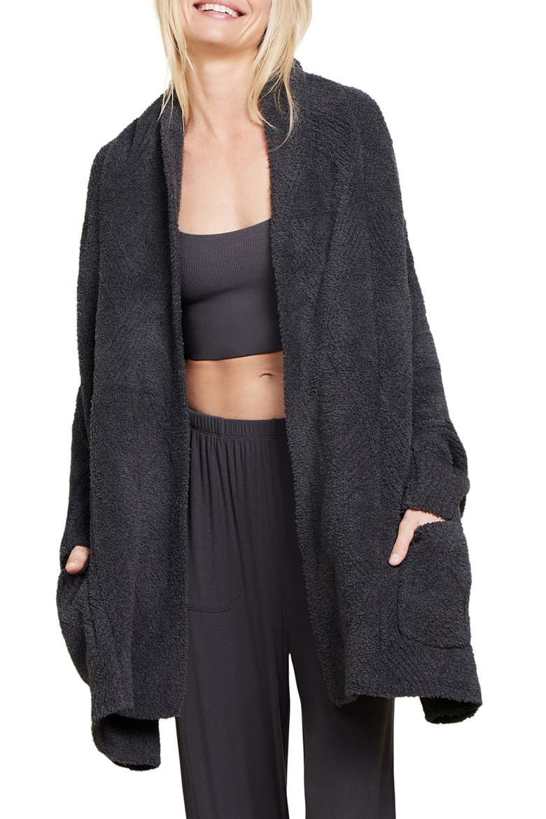 CozyChic® Cable Knit Blanket Wrap, Main, color, CARBON